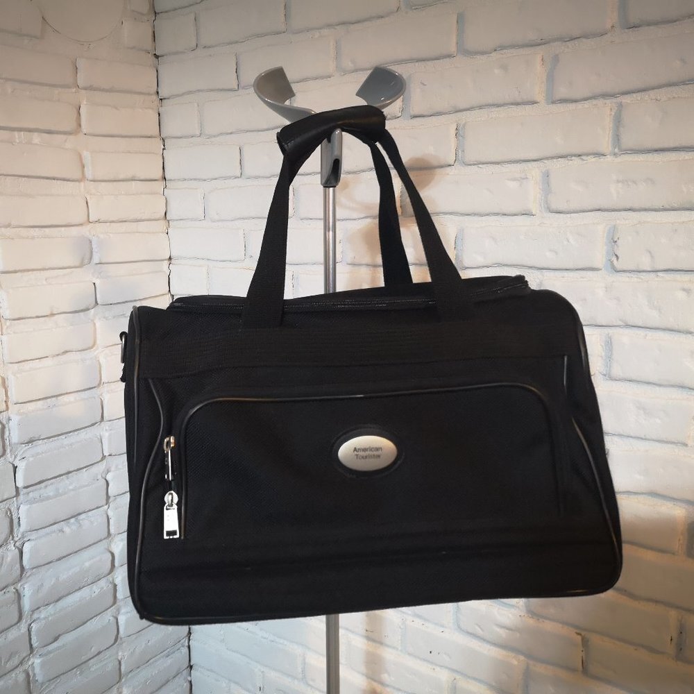 American Tourister Black Carry On / Overnight / Travel Bag